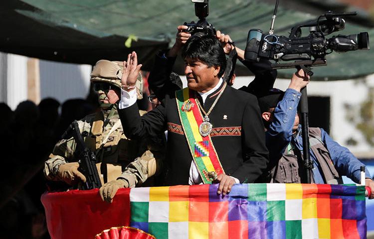 Bolivian President Evo Morales is seen in La Paz on August 7, 2019. Bolivia’s Supreme Electoral Tribunal recently restricted the dissemination of a public poll that showed Morales in a tight race in next month's election. (Reuters/David Mercado)