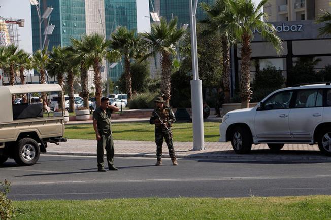 Kurdish security forces are seen in Erbil, Iraqi Kurdistan, on July 17, 2019. Journalist Bryar Muhamad Mustafa has been detained in Erbil since August 21. (Reuters/Azad Lashkari)