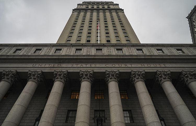 The Thurgood Marshall United States Courthouse, which hears cases from the U.S. District Court for the Southern District of New York and U.S. Court of Appeals for the Second Circuit, stands in lower Manhattan, New York City. Journalists in the U.S. and Canada say threats of lawsuits can affect every level of the reporting process. (Drew Angerer/Getty Images/AFP)