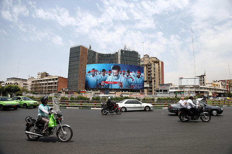 Downtown Tehran, Iran, is seen on July 10, 2019. Iranian authorities recently arrested exiled journalist Roohollah Zam. (WANA/Nazanin Tabatabaee via Reuters)