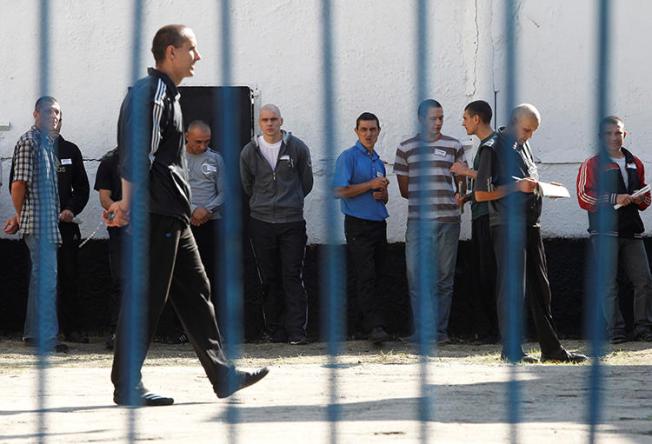 Inmates are seen at the Kirovskaya penal colony in the Donetsk region of Ukraine on September 2, 2019. Ukrainian journalist Stanyslav Aseyev was recently sent to a penal colony in Donetsk for a 15-year sentence. (Reuters/Alexander Ermochenko)