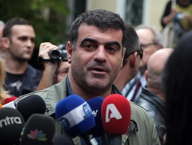 Journalist Kostas Vaxevanis is seen in Athens on October 29, 2012. Vaxevanis was recently convicted in a criminal defamation suit. (AP/Eurokinissi)