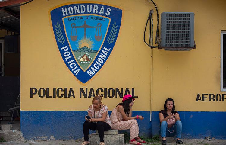 A Honduran National Police office is seen in La Lima on November 29, 2019. Journalists at local outlet El Perro Amarillo have recently received death threats. (AP/Moises Castillo)