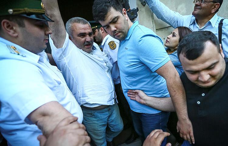 Journalist Afgan Mukhtarli is seen at a court in Baku, Azerbaijan, on May 31, 2017. He was released from prison today. (Reuters/Aziz Karimov)