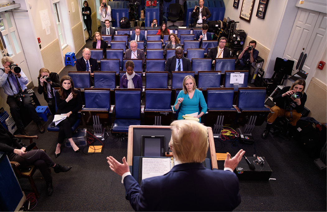 Trump speaks during the daily briefing on the novel coronavirus, COVID-19, in the Brady Briefing Room at the White House on March 25, 2020, in Washington. Trump called journalists “very dishonest” for their reporting on the health crisis. (AFP/Mandel Ngan)