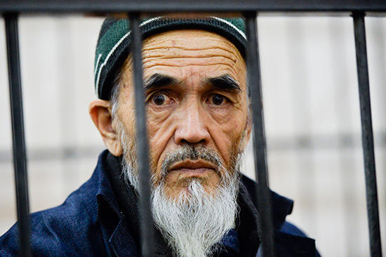 Journalist and human rights activist Azimjon Askarov is seen near Bishkek, Kyrgyzstan, on October 11, 2016. (AP/Vladimir Voronin)