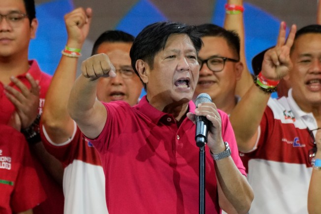 Ferdinand Marcos Jr., shown here at a campaign rally in Quezon City, Philippines, on April 13, 2022, has not displayed overt antagonism toward the media since winning the presidency in May 2022. However, local journalists say he has not yet taken substantive actions to undo the damage wrought to press freedom under the Duterte administration. (AP Photo/Aaron Favila)