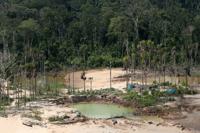 An aerial view shows a deforested area of the Amazon jungle in southeast Peru caused by illegal mining, during a Peruvian military operation to destroy illegal machinery and equipment used by wildcat miners in Madre de Dios, Peru, March 5, 2019. (Reuters/Guadalupe Pardo)