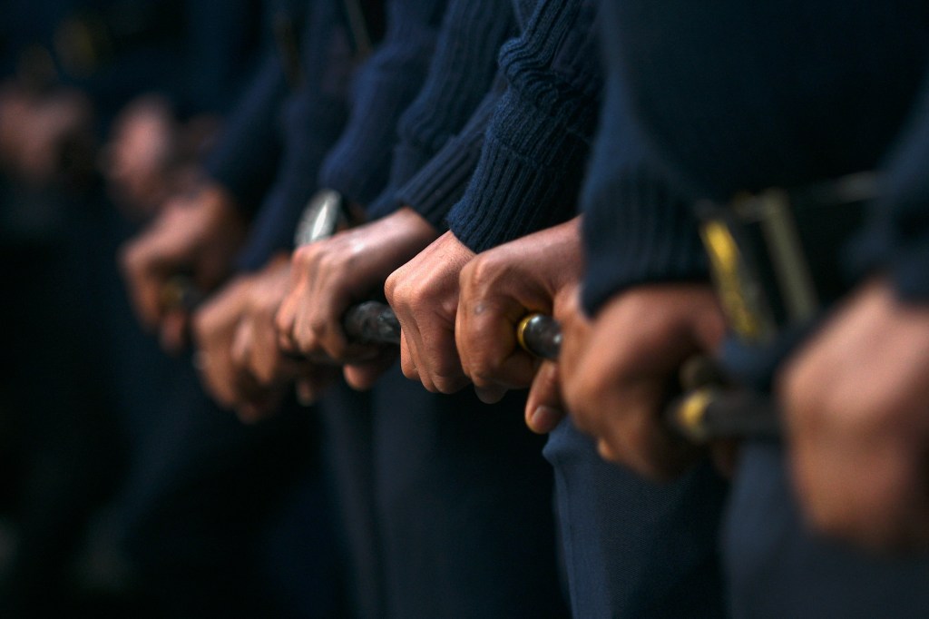 Police stand guard in Kathmandu, Nepal, on November 25, 2021. (Photo: AFP/Prakash Mathema)