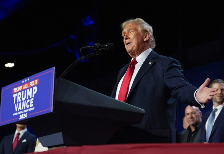 Former President Donald Trump speaks at an election night watch party at the Palm Beach Convention Center on Wednesday, Nov. 6, 2024, in West Palm Beach, Fla. (Photo: AP/Evan Vucci)