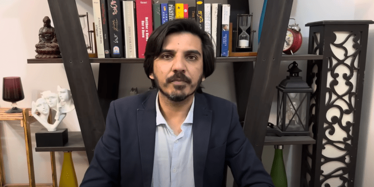 Pakistani journalist Asad Ali Toor is seen on his YouTube channel Asad Toor Uncensored.