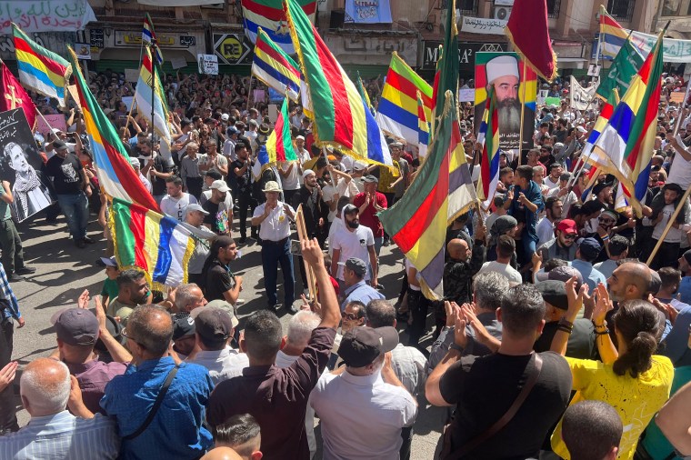 An anti-government demonstration in the Syrian city of Sweida in September.