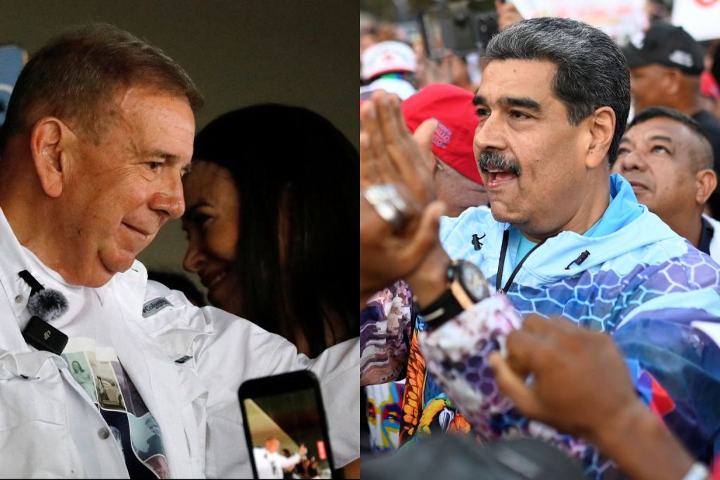 Self-censorship and Venezuelan President Nicolás Maduro's (right) control of the media has distorted election coverage in the country and deprived voters of vital information about the presidential candidates, including opposition front-runner Edmundo González (left). Photo: Reuters)