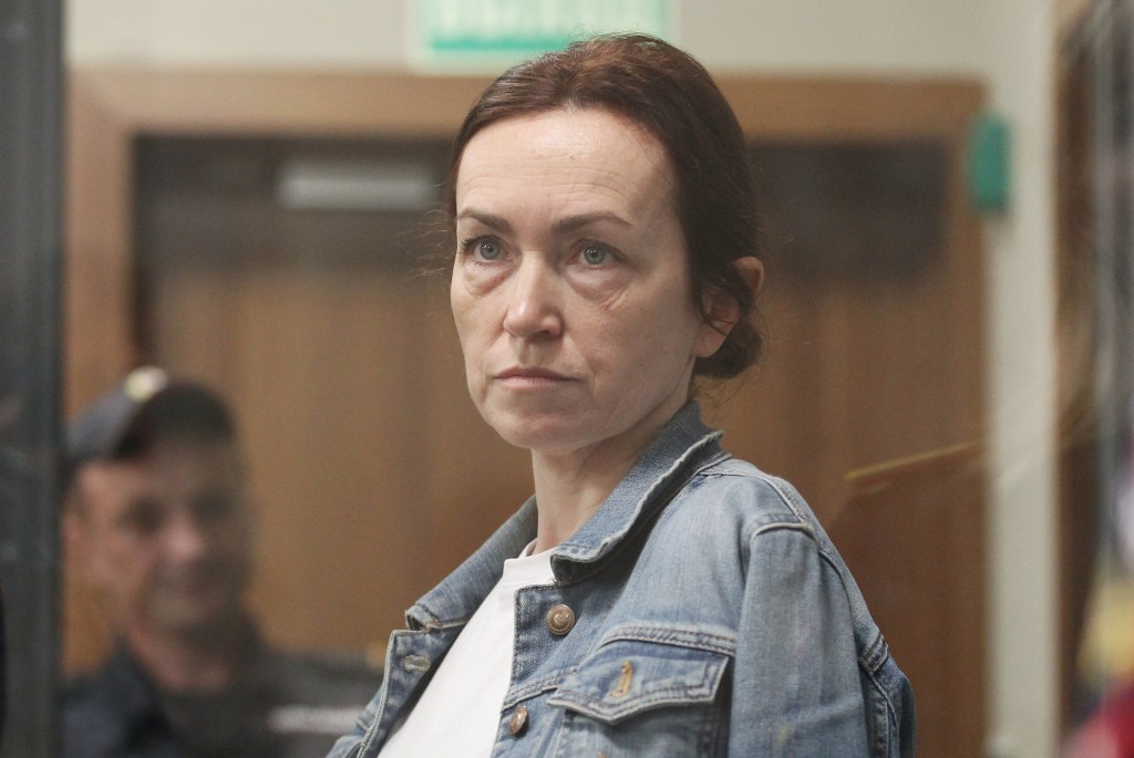 Radio Free Europe/Radio Liberty (RFE/RL) journalist Alsu Kurmasheva, shown here attending a court hearing in Kazan, Russia on May 31, 2024, was sentenced by a Russian court on July 19, 2024, to six-and-a-half years in prison on charges of spreading ‘fake’ news about the Russian army. (Reuters/Alexey Nasyrov)