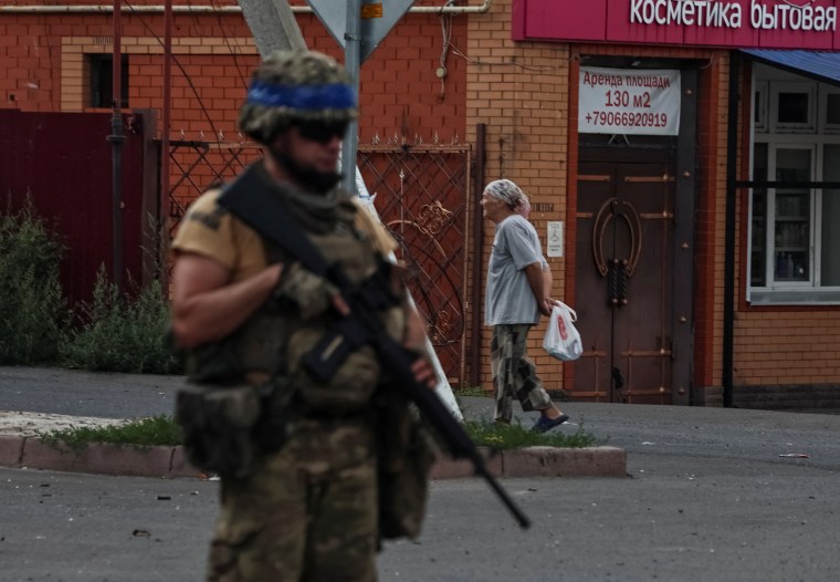 Russian authorities have opened probes into seven foreign journalists accompanying Ukrainian forces in the western town of Sudzha, seen here, in Russia’s Kursk region, on August 16, 2024. (Photo: Reuters/Yan Dobronosov)