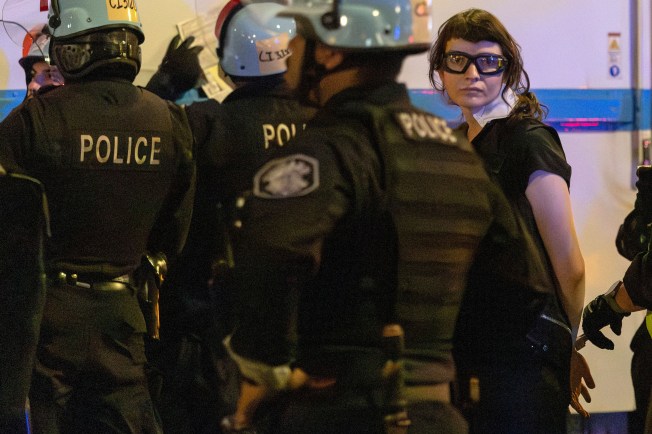 Photojournalist Olga Fedorova is arrested by police in the midst of pro-Palestinian protests in Chicago during the Democratic National Convention on August 20, 2024. (Photo: Reuters/Adrees Latif)