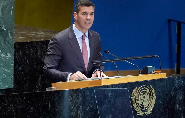 Paraguay's President Santiago Peña addresses the United Nations General Assembly in September 2024.