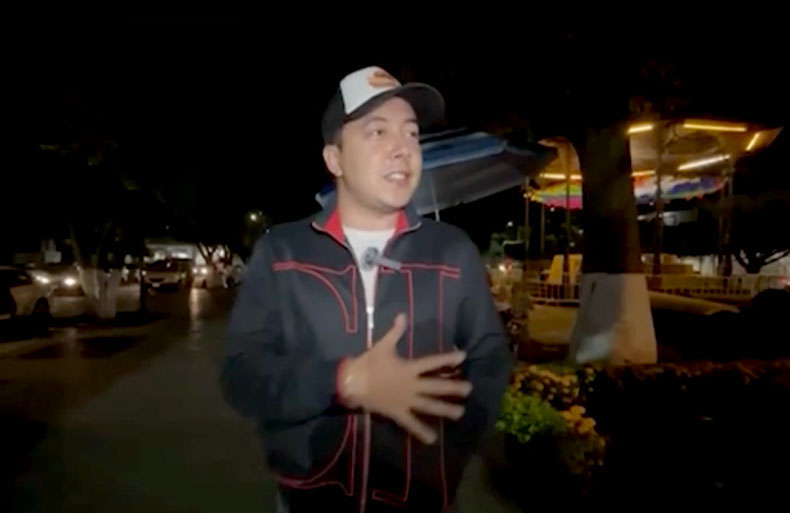 Reporter Mauricio Cruz Solís is seen in a video image shortly before he was shot dead by unidentified assailants in the state of Michoacán, in southwestern Mexico, on October 29, 2024. (Screenshot: El Economista TV/YouTube)