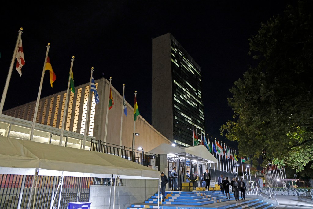 The United Nations headquarters building is shown during the 79th Session of the U.N. General Assembly in New York on September 24, 2024. (Photo: AFP/Ludovic Marin)