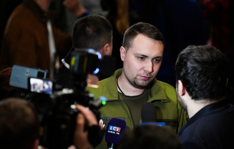 Maj. Gen. Kyrylo Budanov, head of Ukraine's military intelligence, attends the forum Ukraine 2024 in Kyiv, Ukraine, on February 25, 2024. (Photo: AP/Evgeniy Maloletka)