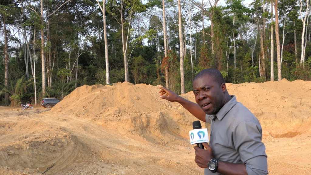 Akwasi Agyei Annim making a video of the mining site, shortly before the attack. Source- Akwasi Agyei Annim