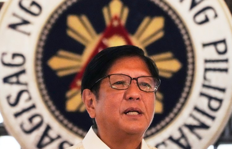 Philippine President Ferdinand Marcos Jr. speaks in the capital Manila in May 2025.