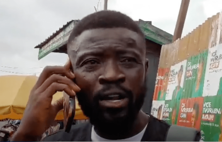 GHOne TV reporter Kwabena Agyekum Banahene was covering a local election when a police officer asked him to leave the area and slapped and pushed him.