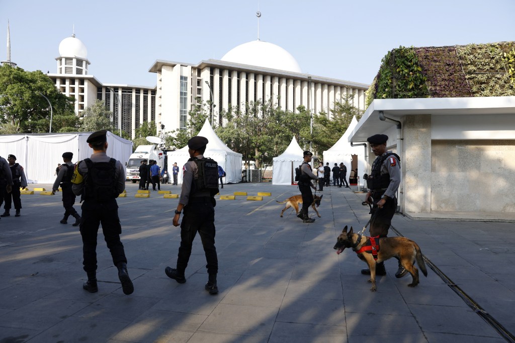 Police officers in Jakarta, Indonesia, in 2024.